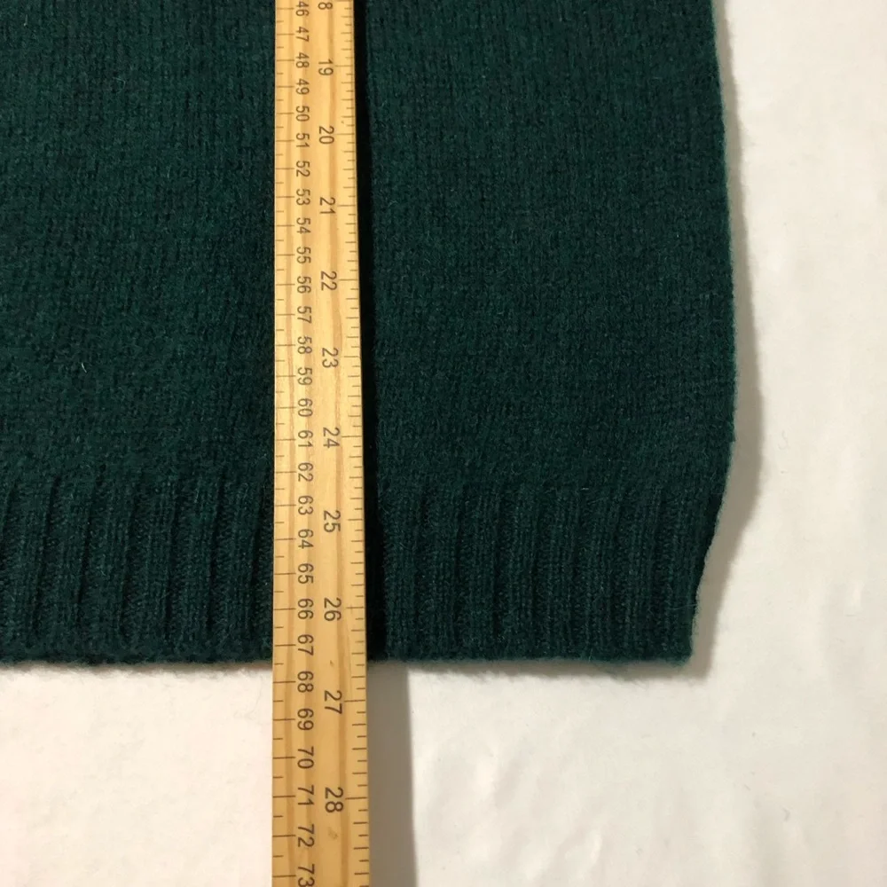 J crew mens green wool crewneck pullover sweater L preppy classic minimalist